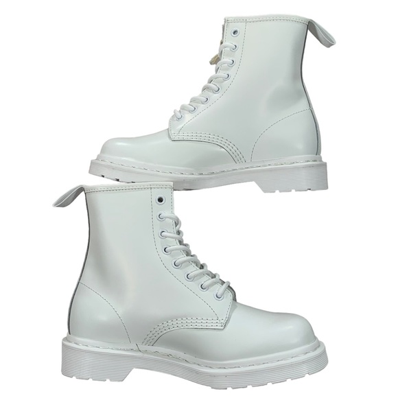 Martens 1460 Mono White Mens White Dr Martens Boots Mono Womens - Main Image